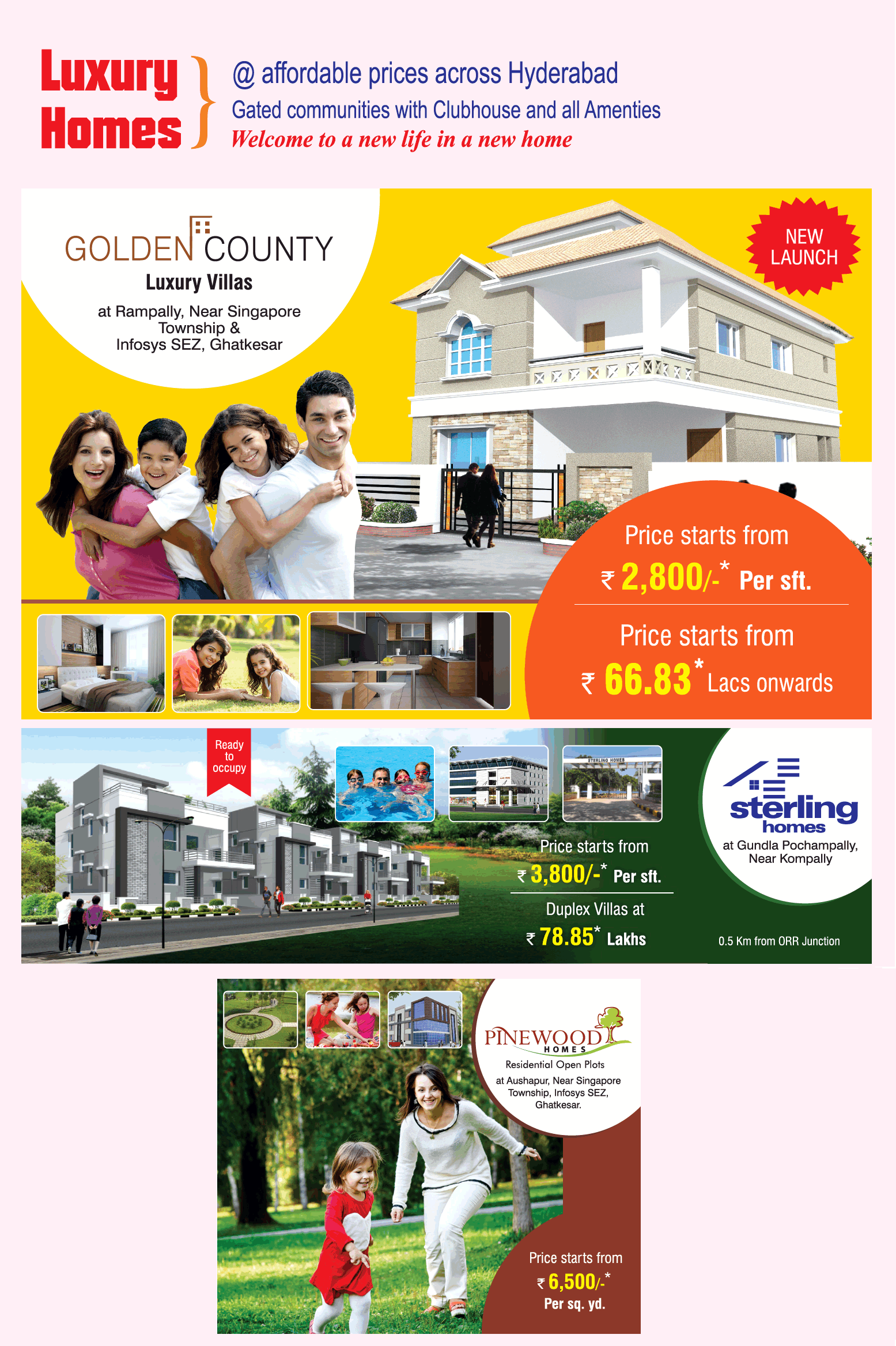 Reside in gated communities with clubhouse and all amenities at Modi Projects in Hyderabad Update